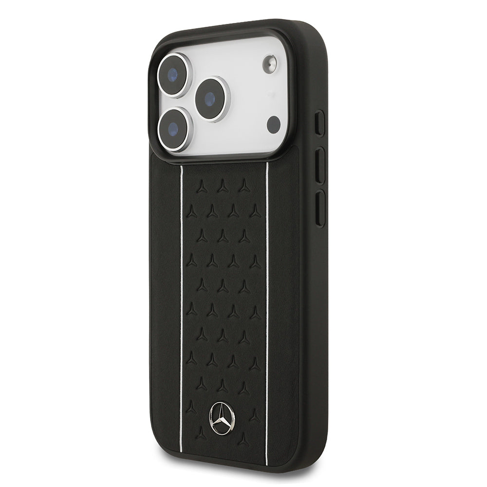 Mercedes Benz iPhone 17 Pro Orjinal Lisanslı Magsafe Şeritli Yıldız Desenli Metal Logolu Deri Telefon Kılıfı Mercedes Benz iPhone 17 Pro Orjinal Lisanslı Magsafe Şeritli Yıldız Desenli Metal Logolu Deri Telefon Kılıfı